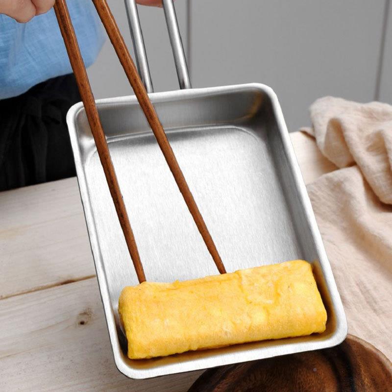 子3烧煎HH-288锅0不锈4钢小煎锅平底家用三玉层钢方形煎蛋锅厚蛋