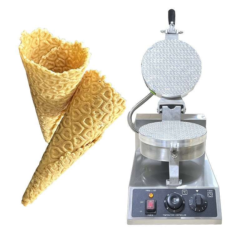 首飞爱心纹路蛋卷炉夏天街头热销冰激凌卷筒机鸡蛋筒商用烘焙设备