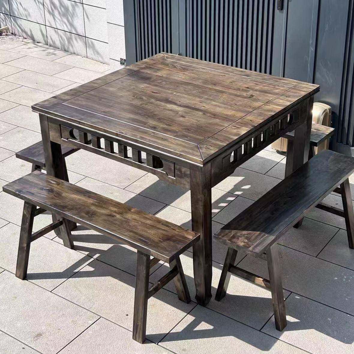 全实木八仙桌家用餐桌饭店正方形老式桌子餐馆中式小方桌吃饭桌子