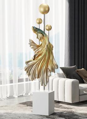 客厅大型落zls658鱼地斗沙摆件电柜发旁边创意视家居装饰品乔迁新