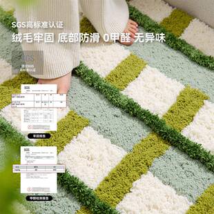 客厅地毯长条家用绒吸水打理沙发茶几陌田隔毯简约格易子凉保暖植
