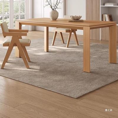 小户型新款家用白橡皮长书方形新款全木桌实木日式大板UMX原木风