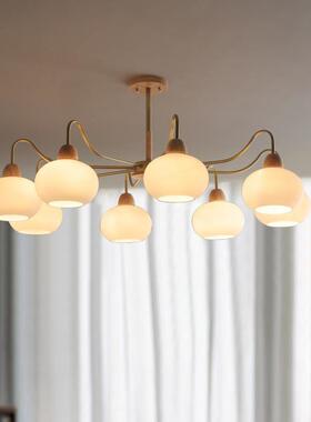 客厅柿子吊灯日式原木奶房油风卧室法包豪DD6001灯斯式复古中古书