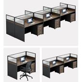 屏风办0010桌职公员桌椅桌办组合公室子4人位四6财务桌员工桌简约