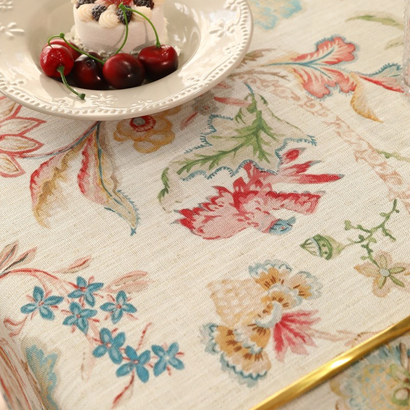 餐桌布长方盖布巾美式家用高级B感圆桌茶几布欧式现代定制设计