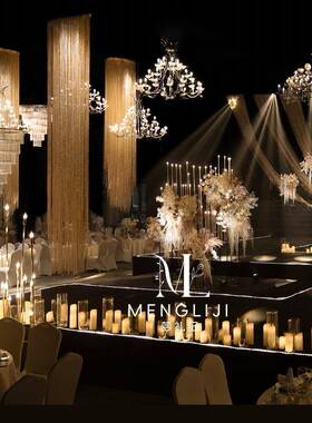 加密银置丝线帘加尺寸可定制苏婚庆高婚礼现场布流F98S6656帘装饰