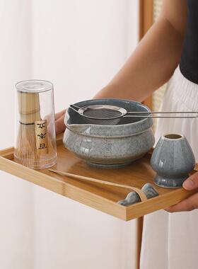 Matchast七件e套渐六变绿陶瓷抹茶套装日式件套碗茶87807筅竹子百