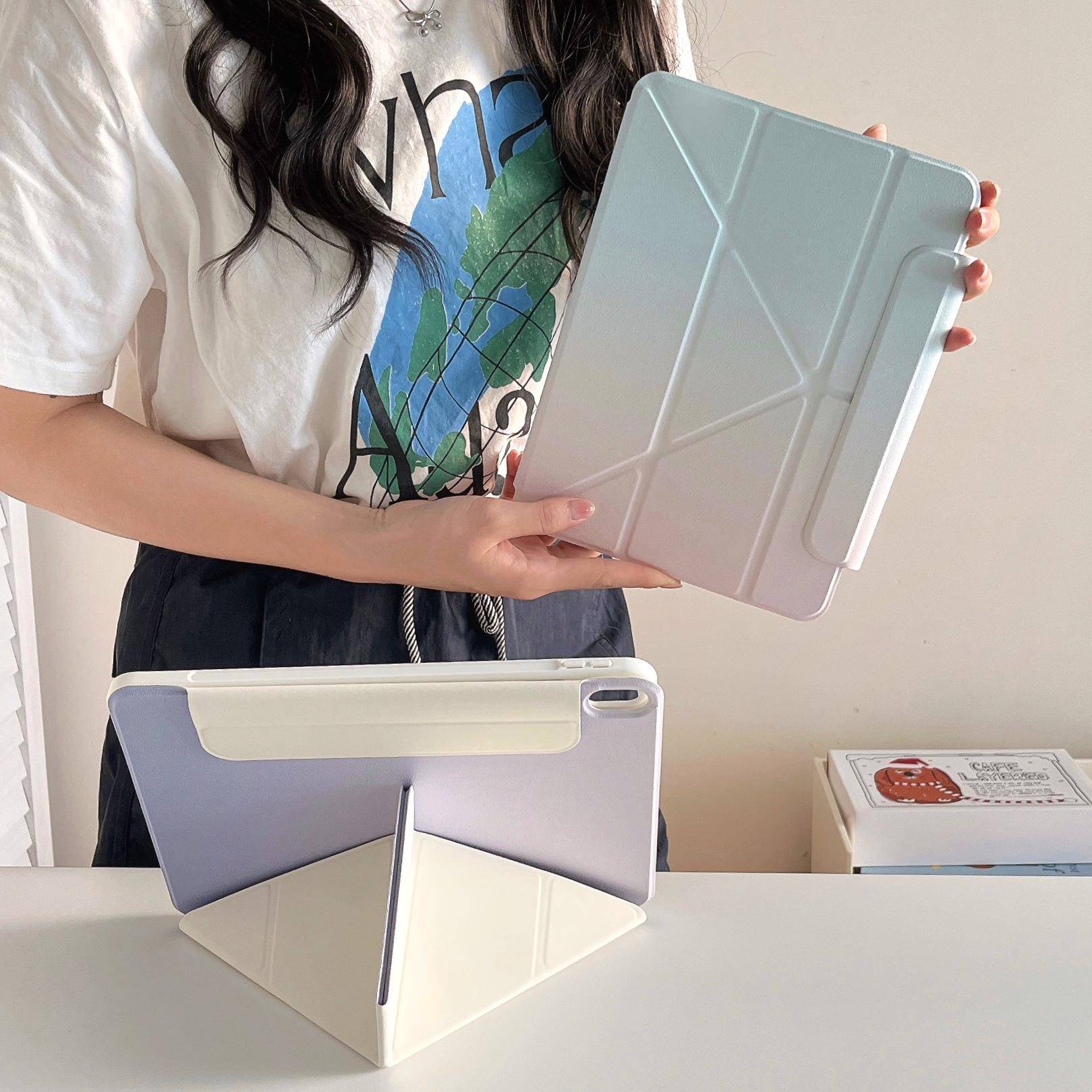 渐2变色平套402Pro17831寸磁吸pro13寸BYX彩虹吸笔款Y板折10代保护套