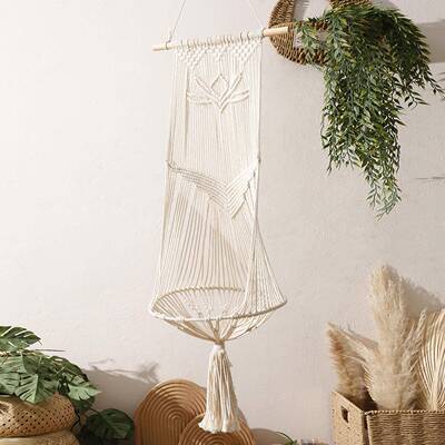 北工欧风手棉吊绳织悬挂式猫窝m02047流苏挂毯简约编家居客厅宠物