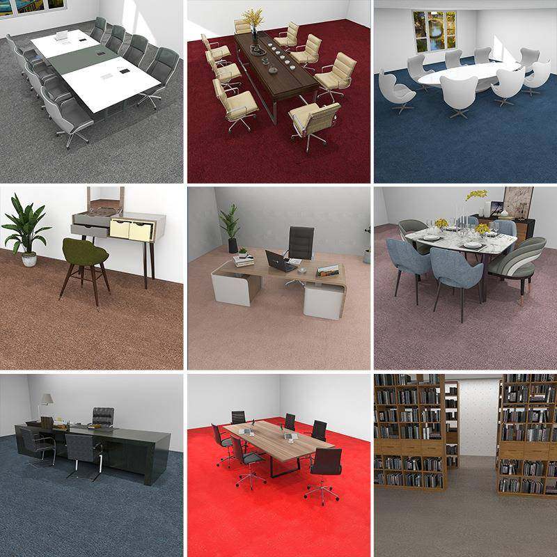 整卷房办公室毯灰WFI色满铺商用大面积全铺家用卧地室间水泥地议