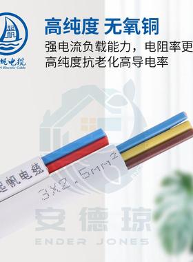 起帆电线11686BVB护套线1.01.5/2.5/4/6平铜芯国标电线方V硬/护套