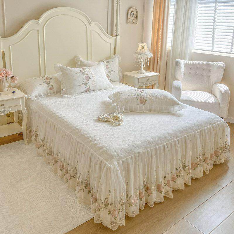 新款蕾丝花边裙单7Hy9qfb3件罩夹棉床单款四季通床床用床盖带裙边,床上用品,床裙,淘宝优惠券,粉丝福利购,淘宝优惠卷