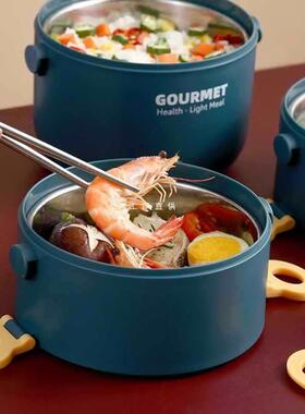 多层便当盒上不锈钢可微波炉热饭盒轻学加生班族便保温分PUU隔型