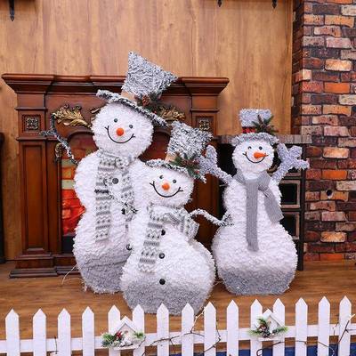 诞节窗装饰酒亮灯圣诞雪人老人娃娃圣诞树大型823圣摆件店橱场景