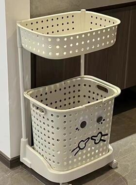 家脏衣篓用IZH推车双收层卫生浴间室洗衣篮纳筐大容量脏衣篮整理