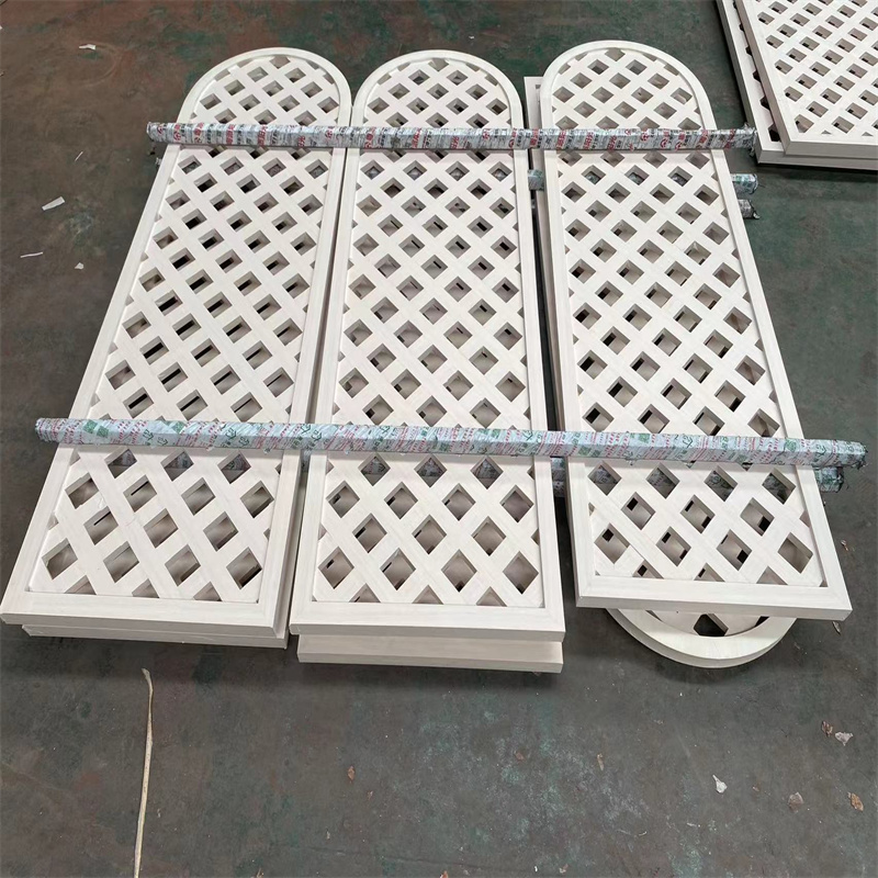 定制铝合金窗花挂落屏风铝格栅木纹花格隔断中式仿古门窗方通吊顶