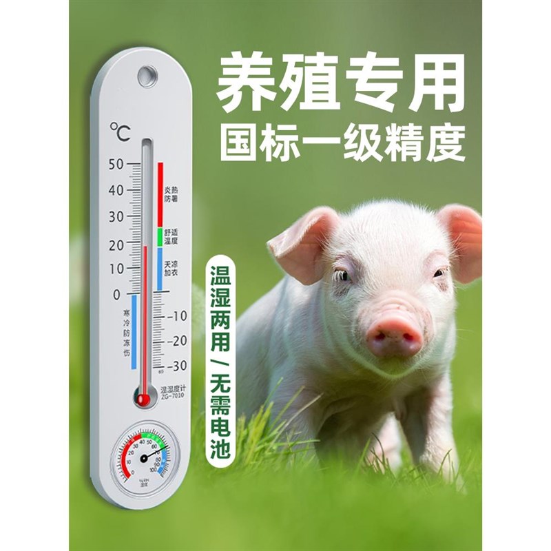 温度计大棚养殖场温湿度表室内外壁挂式挂墙空气干湿度计