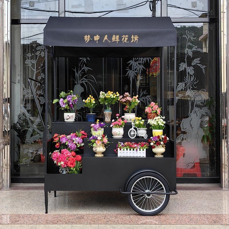 欧式铁艺花车促销车展示架移动集市摊位鲜花摆摊车室内外花艺花店