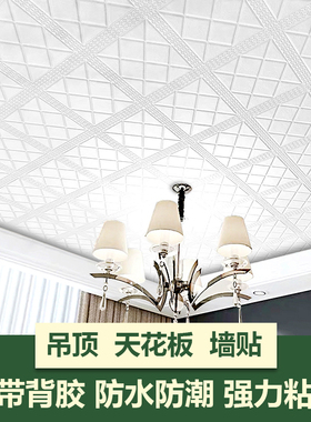 自粘天花板贴纸顶贴防水墙纸吊顶墙贴屋顶房顶棚顶壁纸3d墙顶装饰