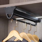 衣柜挂衣杆伸缩衣架衣橱衣通柜内抽拉式 挂衣器 竖向纵向横杆顶装