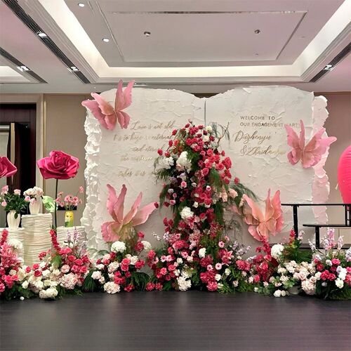 仿真花书本花艺订婚现场布置背景墙蝴蝶装饰假花立体婚庆婚礼摆件