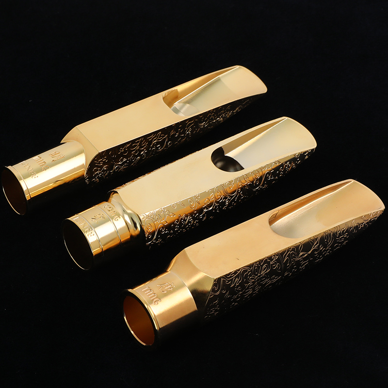 . KNEE卡尼金属笛头雕花降E中音降B次中音萨克斯金属吹嘴明 宋