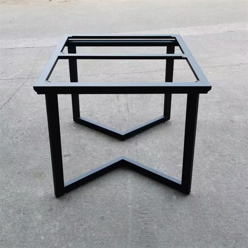 定制岩板瓷砖餐桌腿铁艺茶几底座支架实木板桌脚大理石正方形桌架