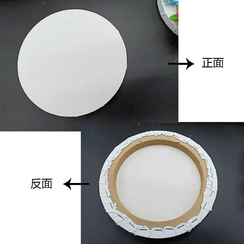 DIY圆形空白画板动物木片油画画框帆布画框多用作品框纽扣