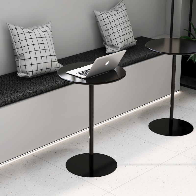 小圆桌现代简约小桌子餐桌奶茶咖啡桌吧台会议洽谈接待小圆桌