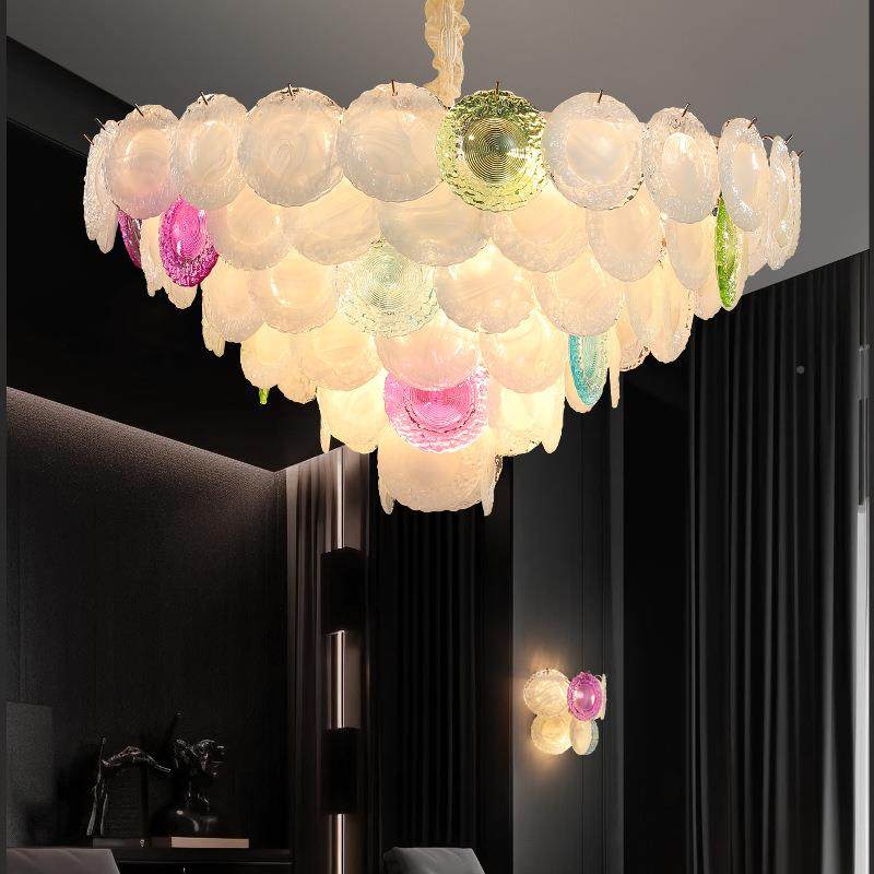 式客229厅灯现法代简吊约彩色贝壳轻奢水晶温馨室浪漫卧房间餐厅,家装灯饰光源,智能吊灯,淘宝优惠券,粉丝福利购,淘宝优惠卷