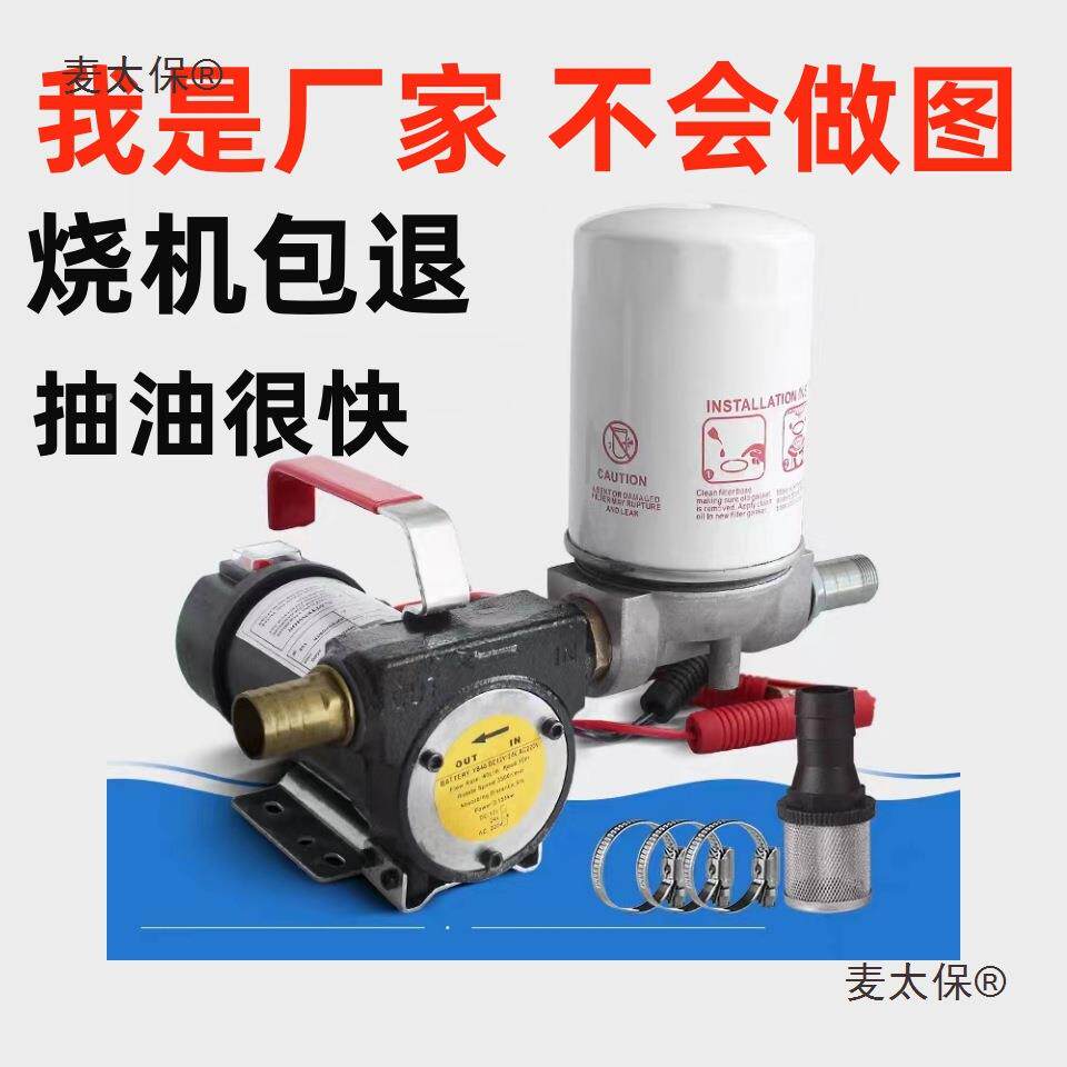 油动抽油泵滤芯柴油泵12麦太保V2V通用220V4电加油机抽机自吸泵抽
