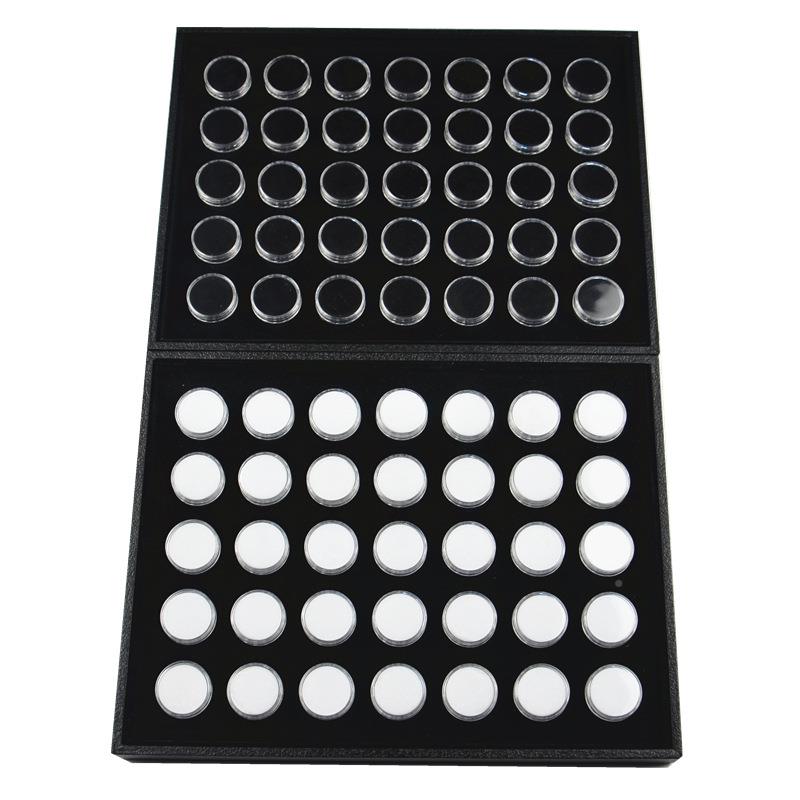 亚力克圆盒柜台展会透石盒裸钻彩宝明石盒戒面盒托盘展示盘带JKD