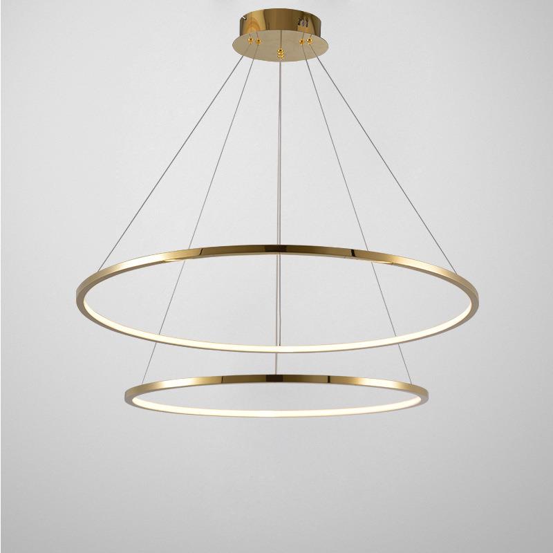 灯具家不锈钢圆环梯形圈圈灯复式楼别墅前吊台楼展创意环型厂厅服