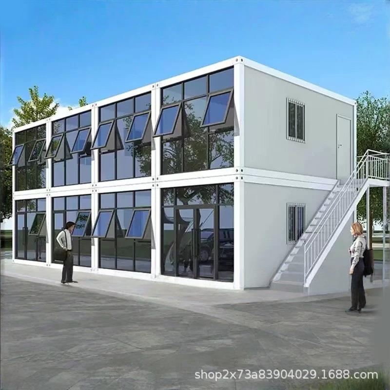 装箱移动活墙带动3m*5.95m板房工地项目临时办公室玻璃幕集螺丝拼