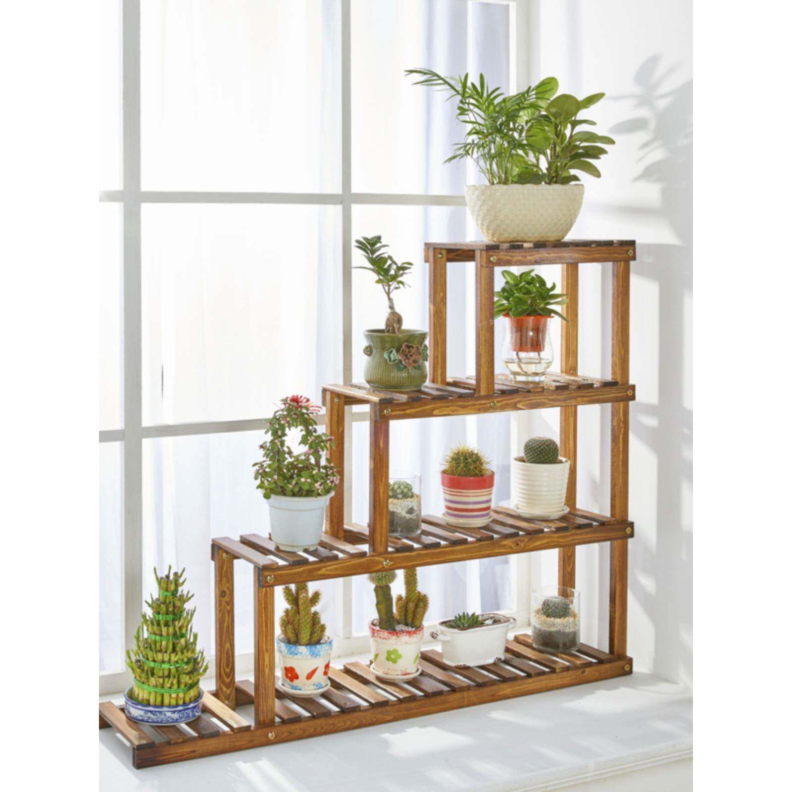 室客厅内落地式肉飘窗小花品窗台花架子阳台F959MMSS置物架实新木