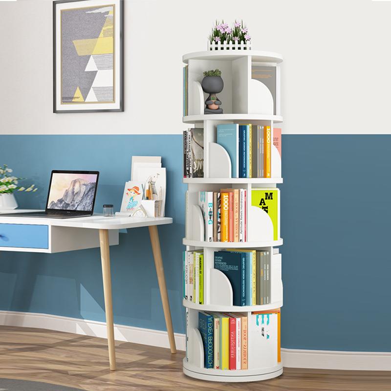 童旋转书架地书本架家落用绘本架多收纳置物架客厅大容儿旋转书架