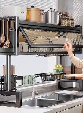 厨房水槽置水物架池防尘尘碗柜洗收ycl10207碗槽台面纳多功能储物
