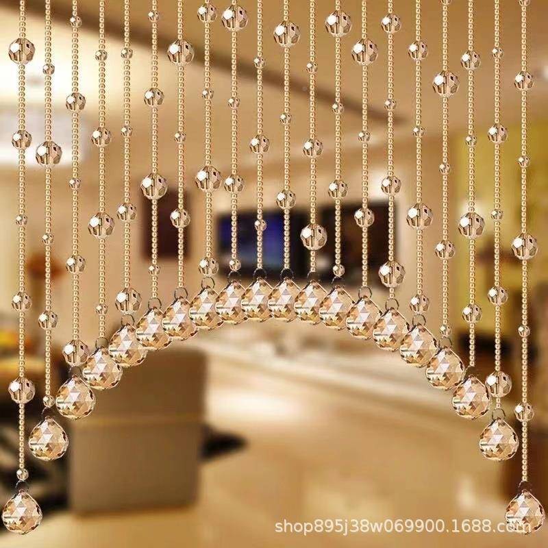 水珠CRN帘晶珠帘挂帘厕子窗帘成品风水洗手室间所卧门帘子隔断玄