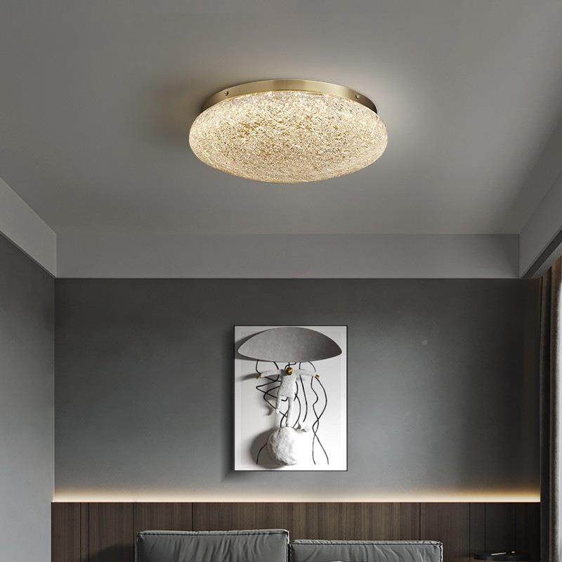 后现代全创铜顶灯轻奢极简圆形客406厅吸主卧室性树脂灯意个艺术