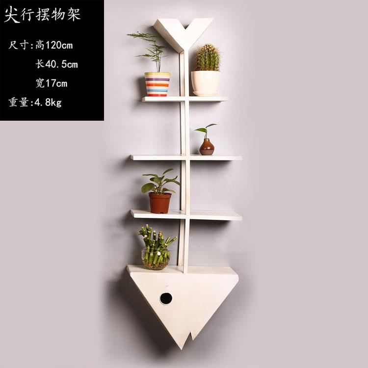 复古创意鱼骨造q751壁饰摆架物餐行厅服装店装饰架铁艺隔板收纳壁