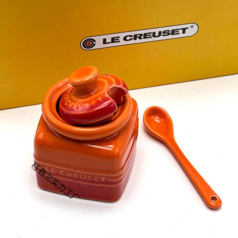 酷瓷调味罐变色XyF2J3P2家用陶带勺调料盒调味盐调料渐套罐装无可