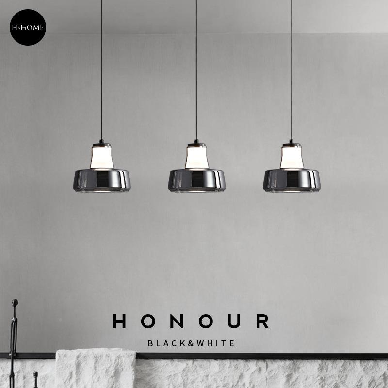 意式简床头小吊灯现334代简约极餐吧台计设师玻璃单头卧室吊线厅