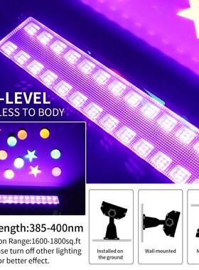 圣V亚马逊爆款U长条灯紫光洗光墙CD888100灯100W宽压LED泛光灯万