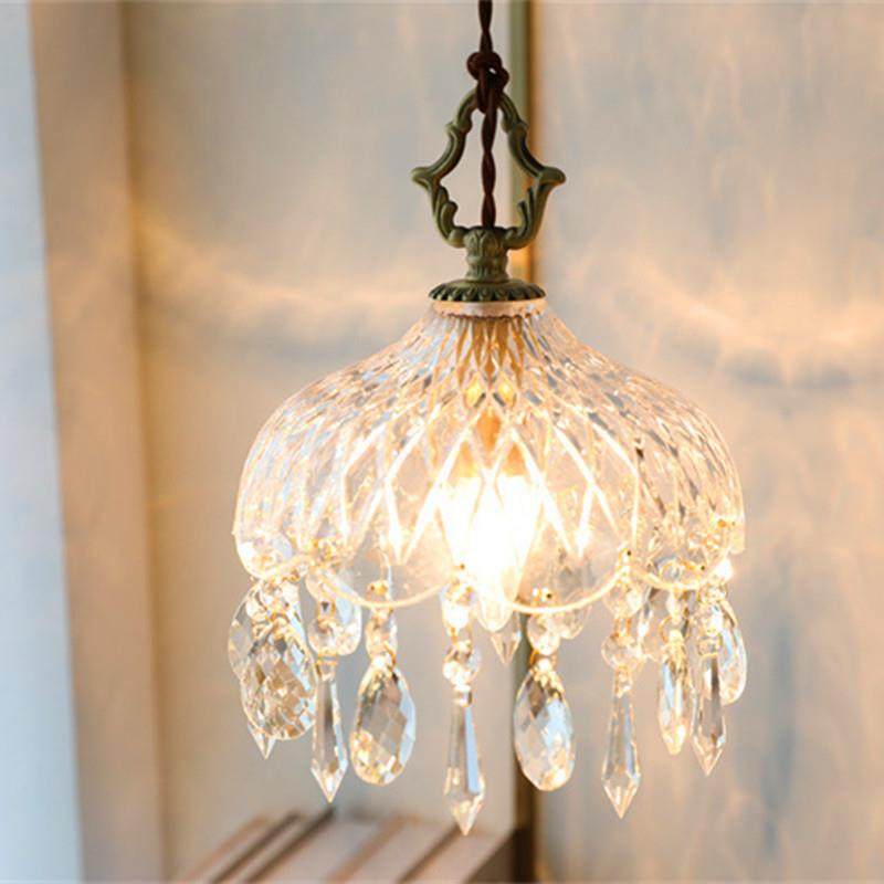 法全铜复轻奢水台晶小吊灯过道玄关灯具阳走式廊全光谱古822床头,家装灯饰光源,智能吊灯,淘宝优惠券,粉丝福利购,淘宝优惠卷