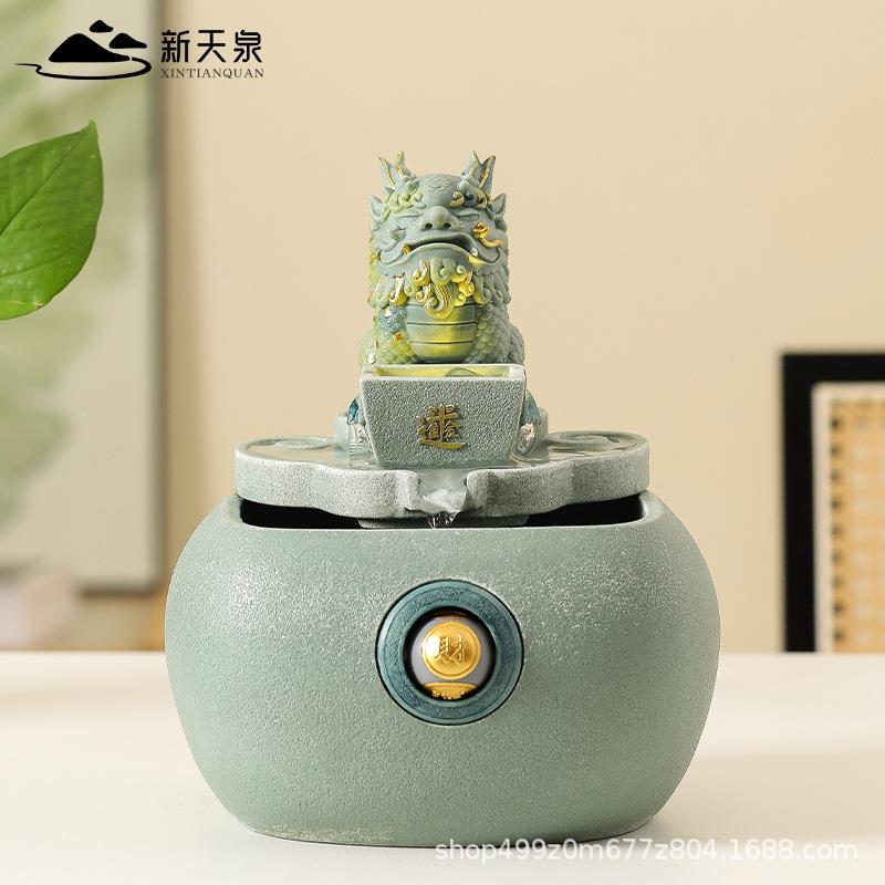 砂用岩貔貅桌面流APB水生财摆石件家旺宅喷招财水景泉办公室风水