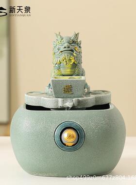 砂用岩貔貅桌面流APB水生财摆石件家旺宅喷招财水景泉办公室风水