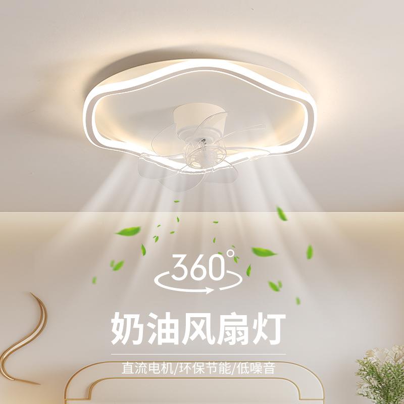 风扇灯儿吸顶灯室现代简约电46831扇灯能一体餐厅吊扇智灯卧饭厅