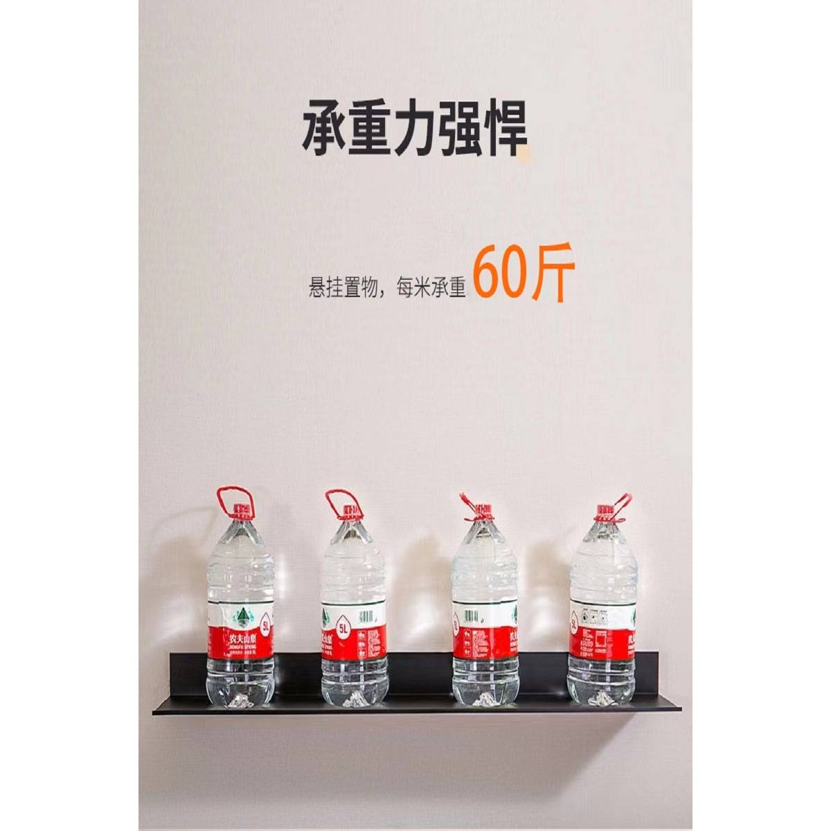 铝合金发光层板LED置物架收纳壁挂墙展示L型搁板书架带灯金属隔板