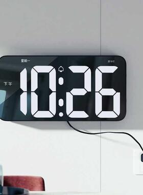 电数子时F969HT66床钟闹钟客厅钟表家用电视柜智能字钟台式挂摆件