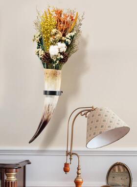 新牛角器创意天然牛角壁MAL-8009挂花瓶式复古客厅玄关花挂美墙插